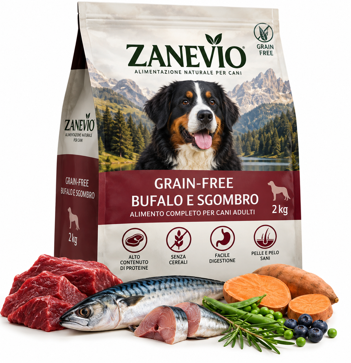 ZANEVIO Grain-Free Bufalo e Sgombro 2 kg